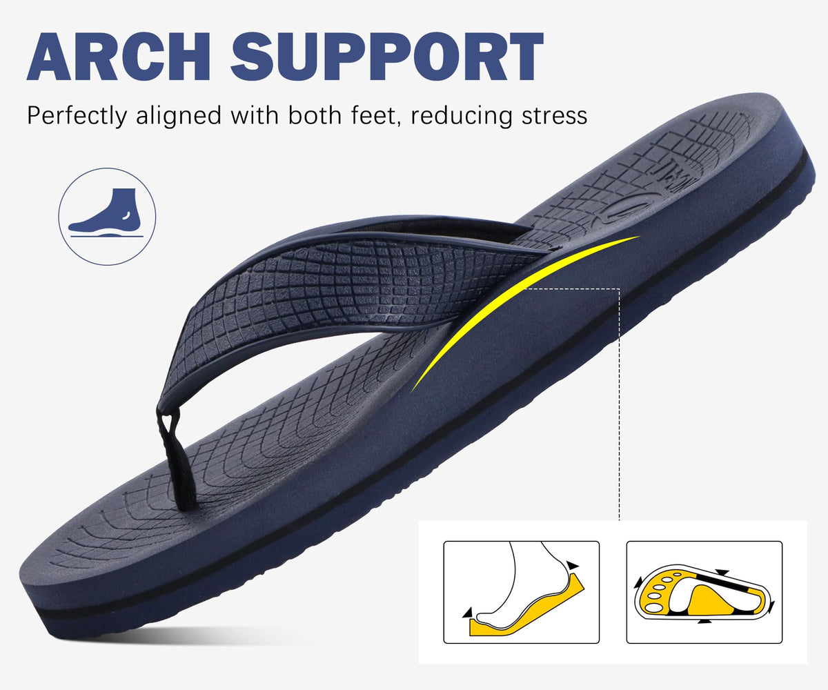 ONCAI Men's Arch Support Flip Flops