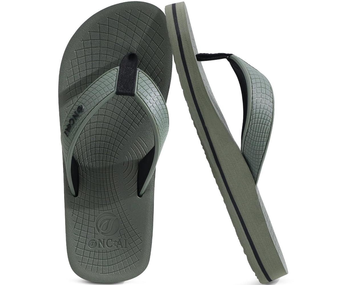 ONCAI Men's Arch Support Flip Flops