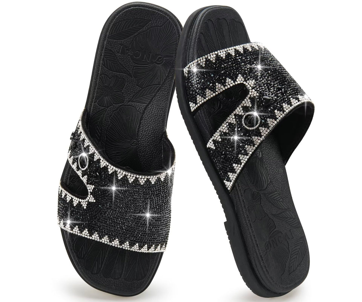 ONCAI Rhinestone Comfort Slides for Women