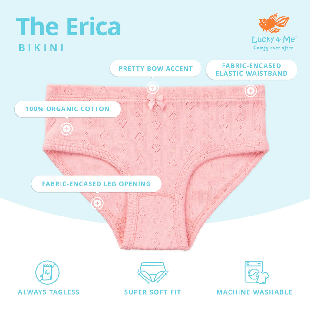 Lucky & Me Erica Girls GOTS, Organic Cotton Bikinis, 6 Pack (US, Age, 4 Years, 5 Years, Fairground Fun)