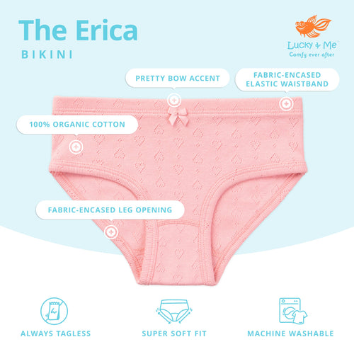 Lucky & Me Erica Girls GOTS, Organic Cotton Bikinis, 6 Pack (US, Age, 4 Years, 5 Years, Fairground Fun)