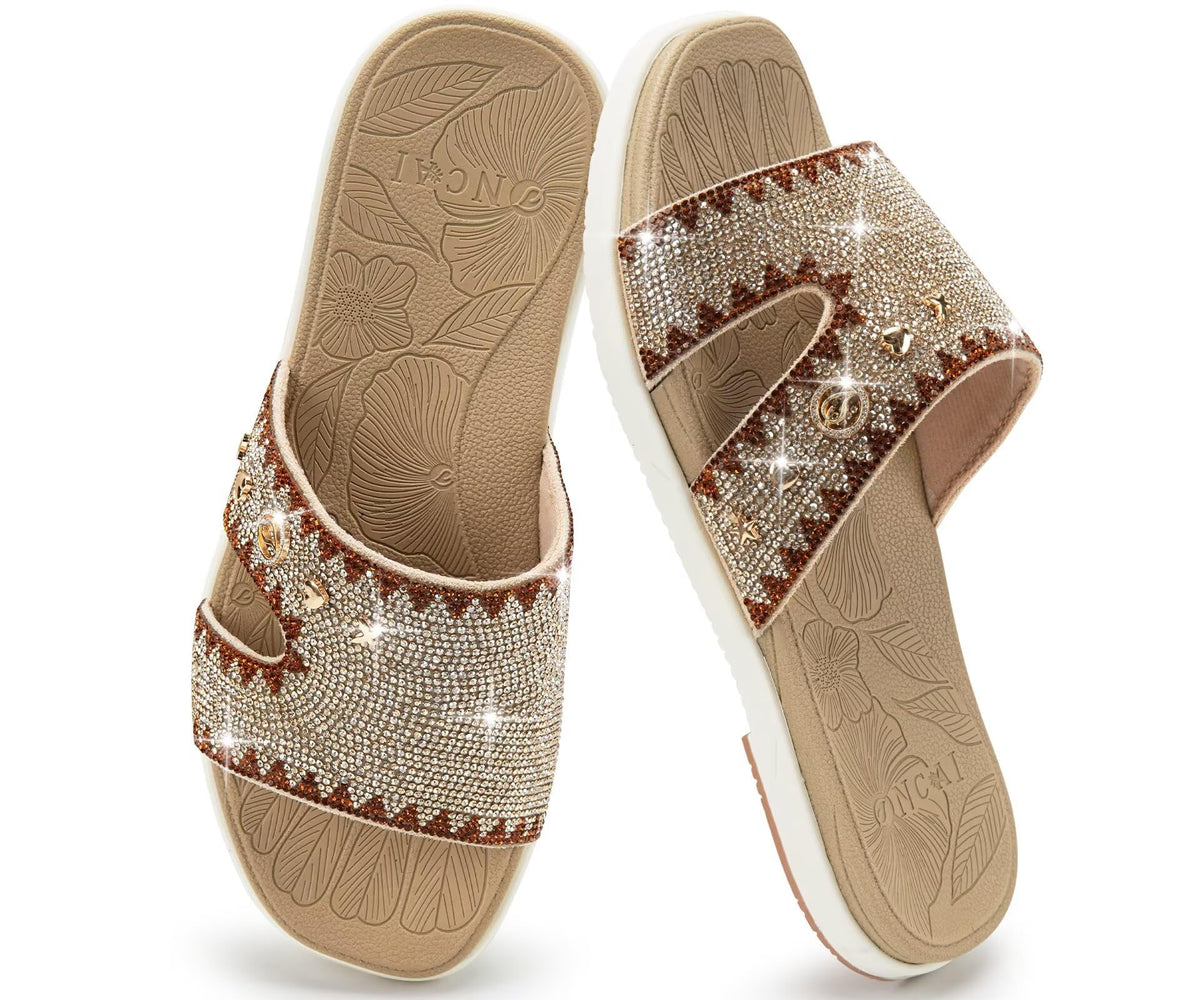 ONCAI Rhinestone Comfort Slides for Women