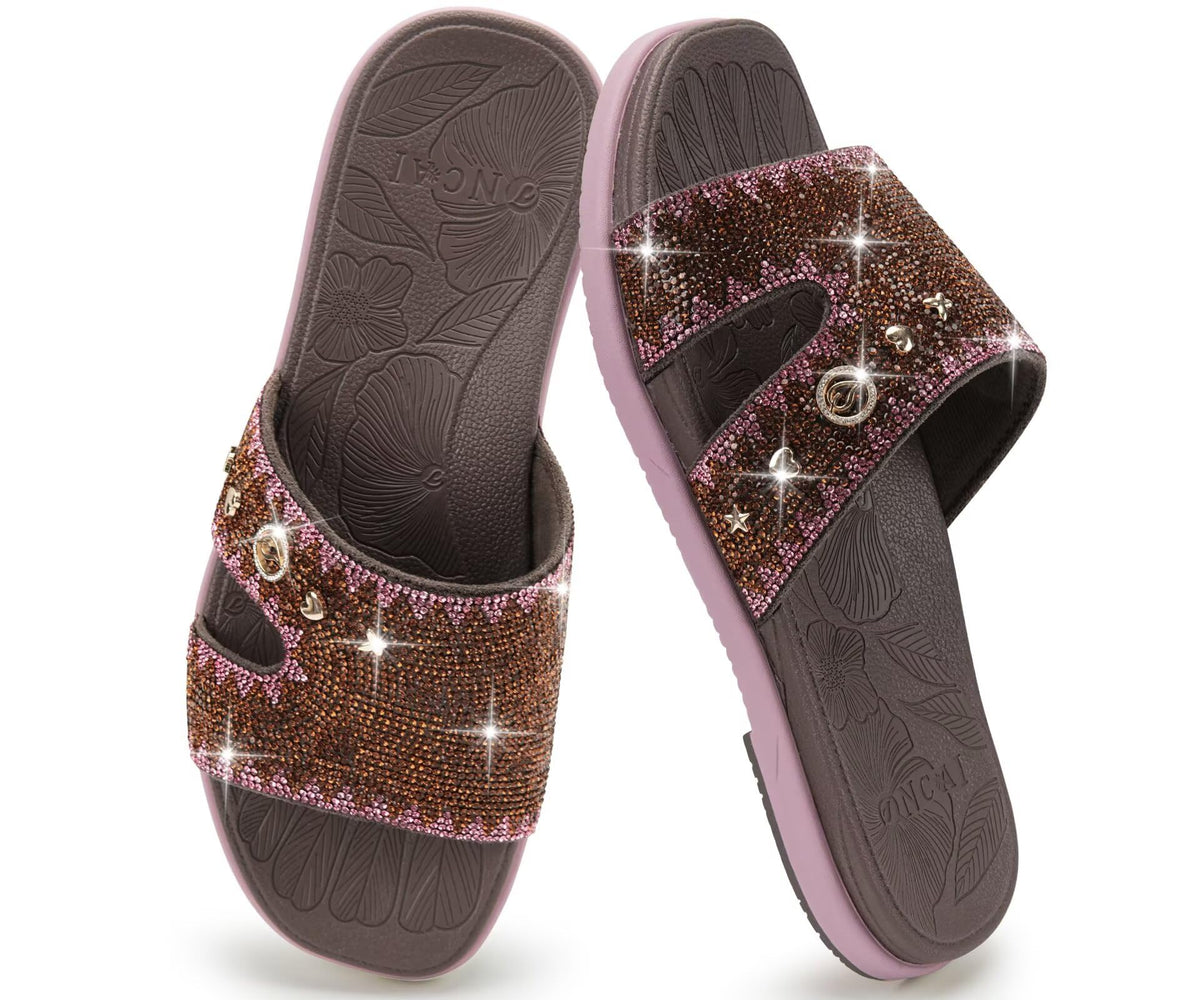 ONCAI Rhinestone Comfort Slides for Women