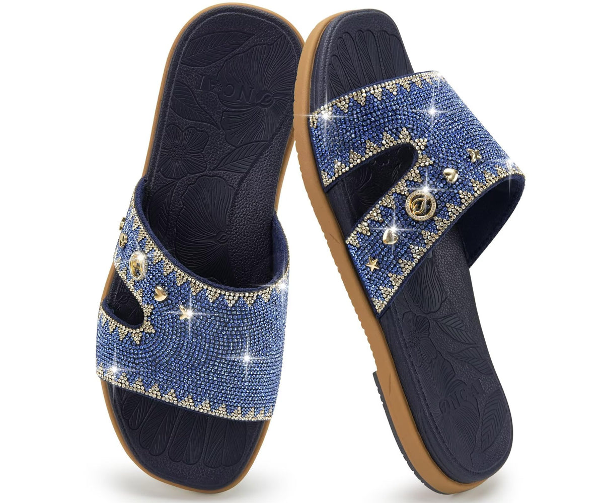 ONCAI Rhinestone Comfort Slides for Women